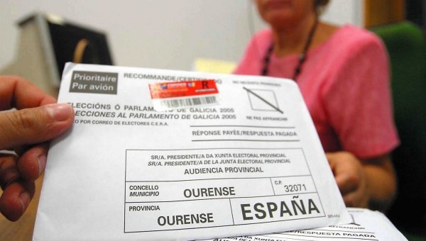 Sobre utilizado para el voto emigrante en las pasadas autonómicas gallegas.