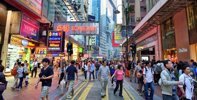 Walking Street in Shopping area of Causeway Bay, Hong Kong.
Photo taken on: October 20th, 2013