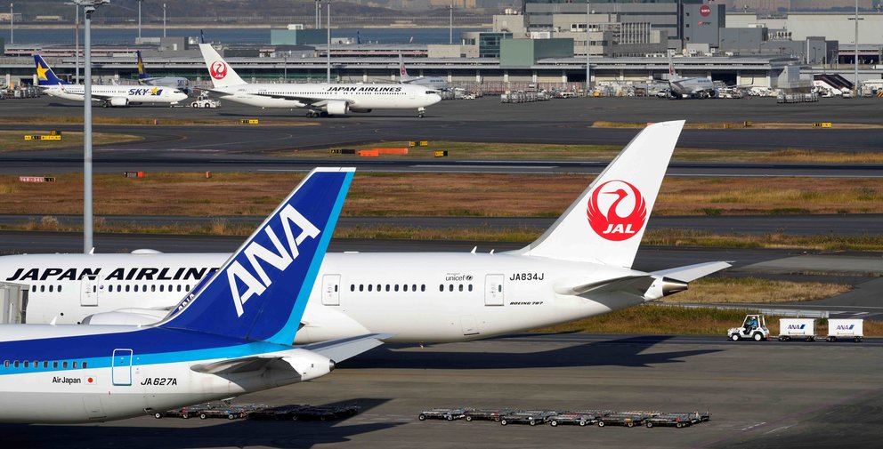 Aviones estacionados en el Haneda International Airport en Tokyo, Japón.) EFE/EPA/FRANCK ROBICHON