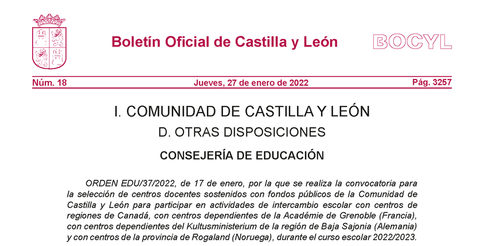 Castilla y León intercambios escolares