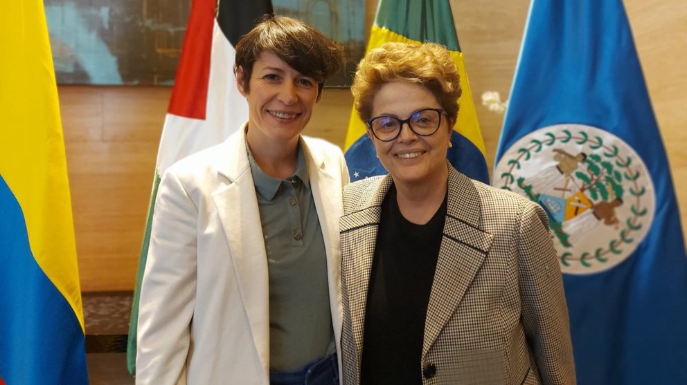 <p> Ana Pontón y Dilma Rousseff </p>
