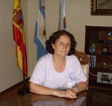Dora Pegito, en la sala de reuniones de la Asociación Parroquial de Vedra.