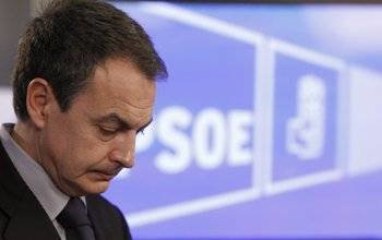 José Luis Rodríguez Zapatero, durante la rueda de prensa que ofreció en la sede del PSOE.