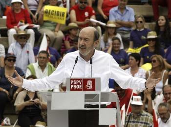 El secretario general del PSOE, Alfredo Pérez Rubalcaba. (Foto: J. CÁRDENAS)