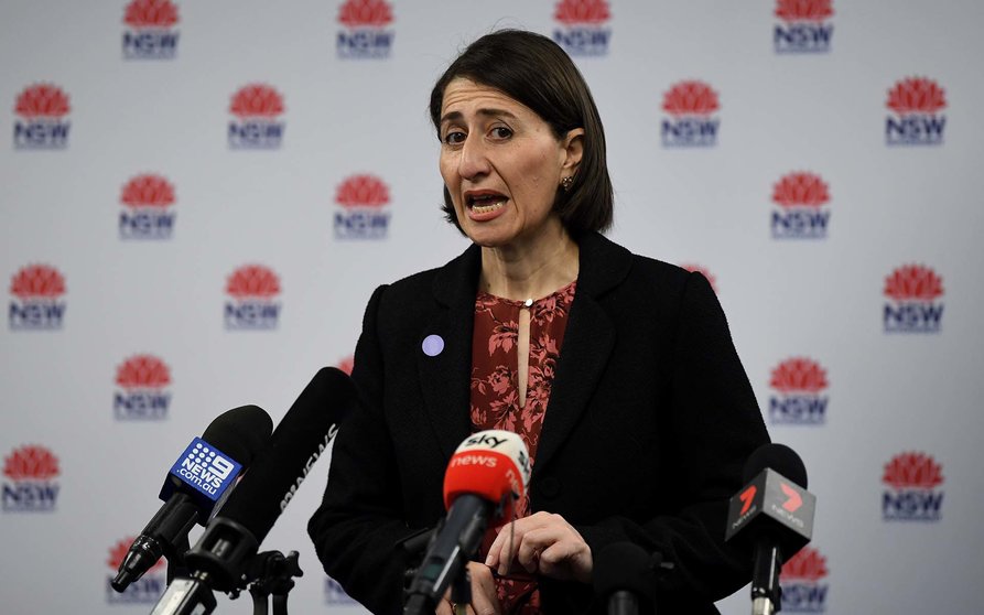 Sydney (Australia), 10/05/2020.- New South Wales Premier Gladys Berejiklian speaks to the media during a press conference in Sydney, Australia, 10 May 2020. According to media reports, lockdown restrictions in New South Wales will be eased starting 15 May. EFE/EPA/JOEL CARRETT AUSTRALIA AND NEW ZEALAND OUT