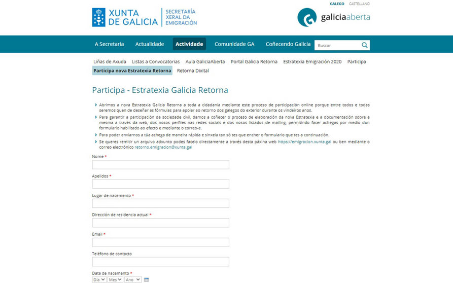 Galicia Retorna web