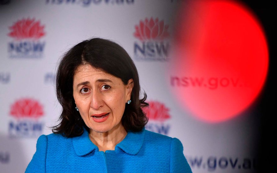 Sydney (Australia), 27/09/2021.- New South Wales Premier Gladys Berejiklian speaks to the media during a press conference in Sydney, New South Wales, Australia, 27 September 2021. Berejiklian stated that upon the state reaching 90 percent of the population receiving a double dose of COVID-19 vaccine, a number of restrictions will be eased for unvaccinated residents. EFE/EPA/JOEL CARRETT AUSTRALIA AND NEW ZEALAND OUT
