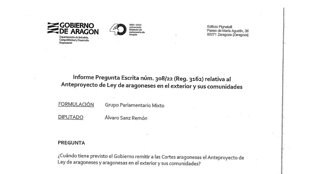 Aragón Ley aragoneses exterior
