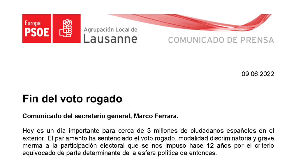 Suiza PSOE Lausanne