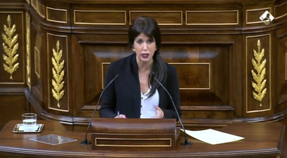 La diputada Martina Velarde durante su intervención en el Congreso de los Diputados.