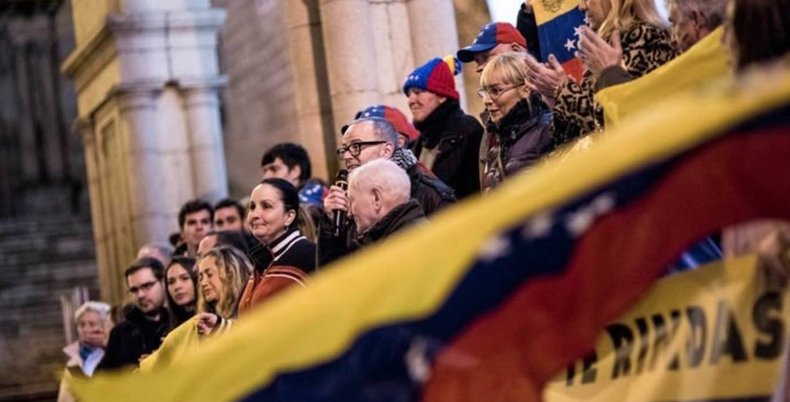 Venezolanos, durante una concentración en Ourense (archivo)