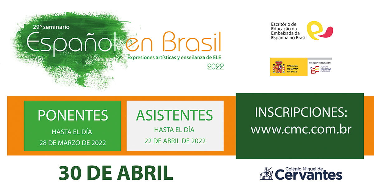 La Consejería de Educación de la Embajada en Brasil y el Colegio Miguel de Cervantes convocan la XXIX edición del Seminario...